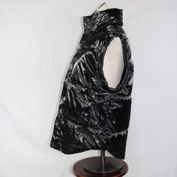 OFFLINE Aerie Women's Shiny Puffer Vest Black Sleeveless Layering Oversized XS - Picture 5 of 10